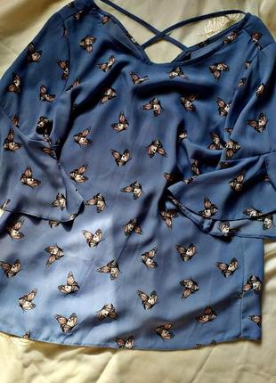 Синя блузка з метеликами george