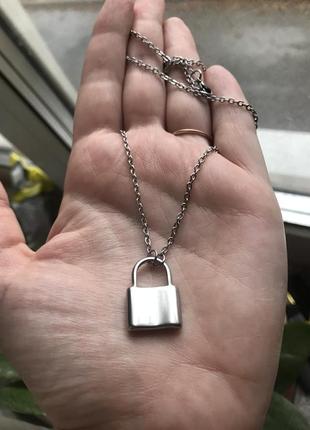 Трендова підвіска замок на ланцюжку нержавіюча сталь