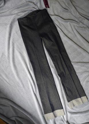 Широкі високі джинси із блискучою ниткою1 фото