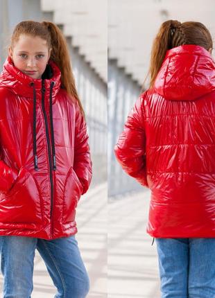 Дитяча підліткова осіння демісезонна куртка для дівчинки6 фото
