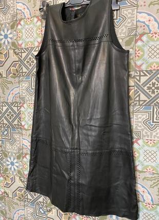 Сукня сарафан з еко шкіри zara 🖤4 фото