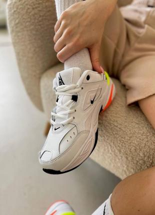 Жіночі кросівки nike m2k tekno white neon green orange2 фото