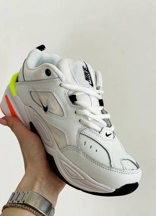 Жіночі кросівки nike m2k tekno white neon green orange6 фото