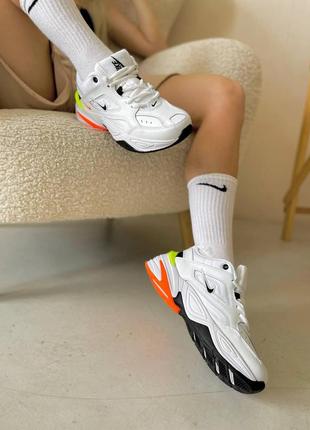 Жіночі кросівки nike m2k tekno white neon green orange8 фото