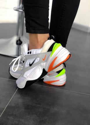 Жіночі кросівки nike m2k tekno white neon green orange10 фото