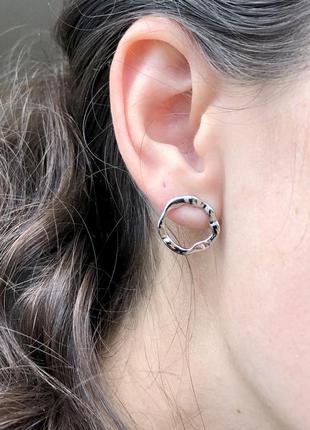 Серьги серебро 925 проба круглые