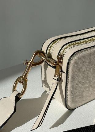 Marc jacobs small camera bag beige міні сумочка марк джейкобс кремова бежева червона всередині бежевая кремовая красная внутри2 фото