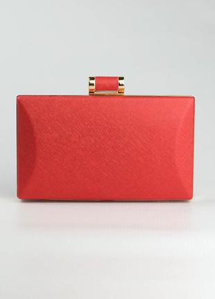 Красная вечерняя мини сумка клатч на цепочке выпускная женская маленькая сумочка клатч бокс6 фото