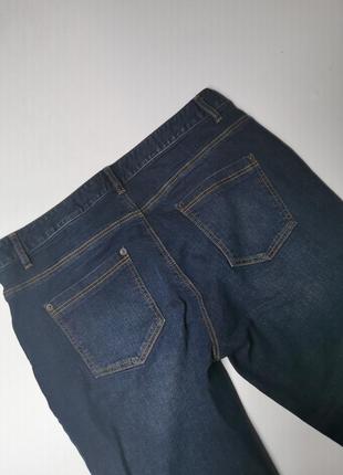 Темно-сині джинси з еластаном і контрастною ниткою4 фото