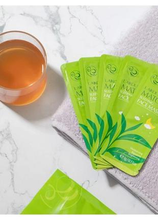 Маска ночная с зелёным чаем laikou matcha sleeping face mask4 фото