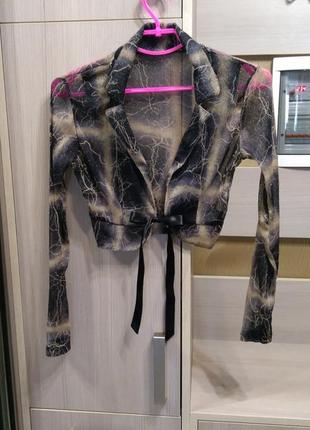 Болеро накидка с блеском принт