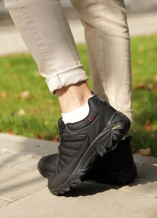 Стильные мужские кроссовки с мембраной, влагостойкие черные деми, демисезонные, осенние, весенние (осень, весна 2022-2023)4 фото