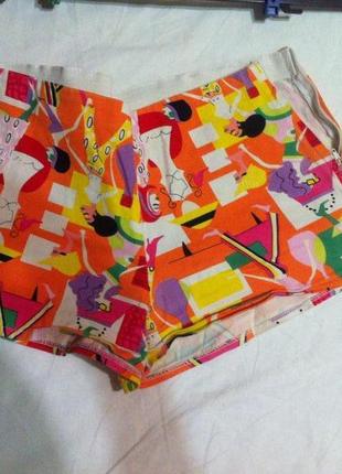 Яскраві короткі шорти в принт різнокольорові s/xs
