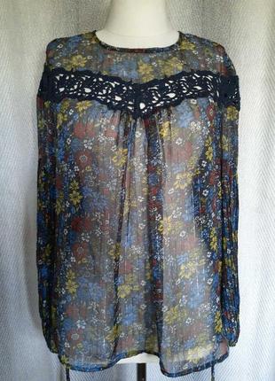 Шикарна блуза шифонова. мережива жіноча блузка. літня з мереживом йде на 48-54р. мереживо