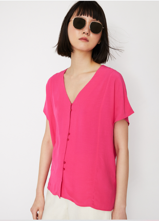 Красивая розовая блуза блузка warehouse вискоза индия этикетка2 фото
