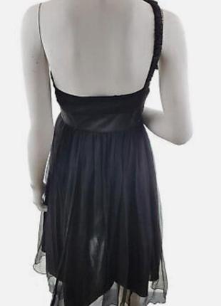 Платье из шелка чернильного   цвета10 фото