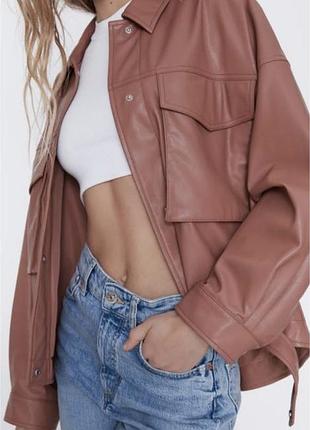 Куртка оверсайз из экокожи ф.zara