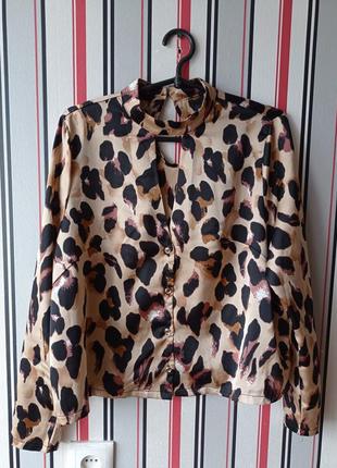 Леопардова шовкова блуза