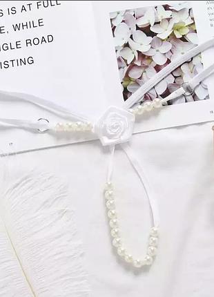 Трусики з перлинками 💋 еротична білизна трусики с бусинками жемчужной нитью t-23🌹