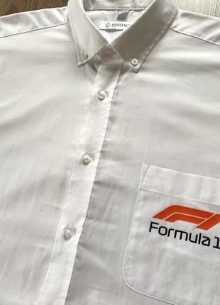 Мужская хлопковая рубашка с принтом формула 1 formula 1 tata communications