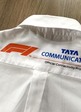 Мужская хлопковая рубашка с принтом формула 1 formula 1 tata communications