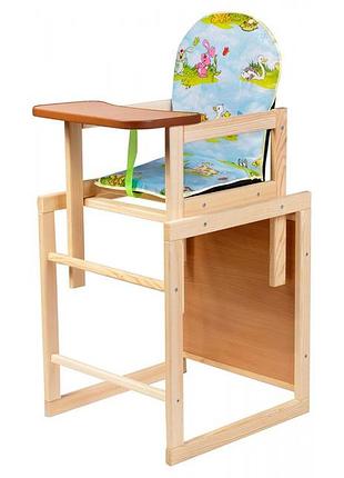 Стільчик для годування "наталка" зайчики на лузі (1224010009-7)