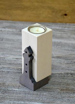 Свічник маяк, свічник з деревини, свічник для чайної свічки, чайний свічник2 фото