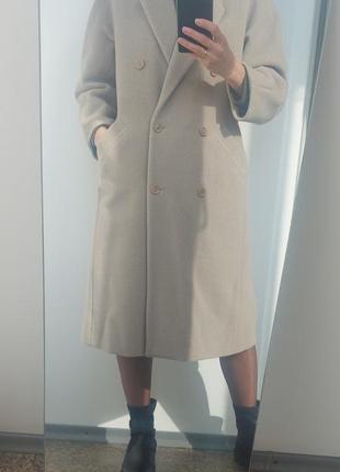 Lady werther вінтажне двубортне трендове  вовняне пальто прямого крою в люкс якості (80% вовна, 20% кашемір)