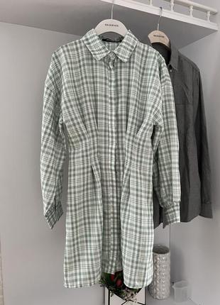 Котоновое платье в клетку бохо missguided