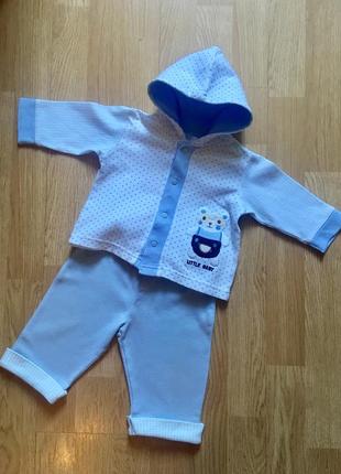 Красивый костюм для мальчика nannette, кофта и штаны, р 3-6 м, 62-68
