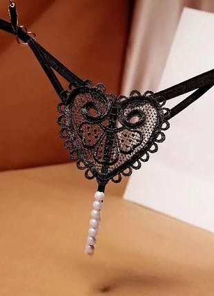 Стрінги із ніттю бусинками, перлини ❤️трусики с бусинками жемчужной нитью t-36🌸