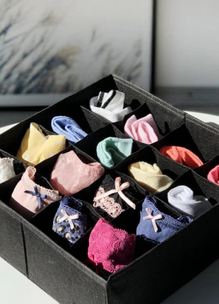 Органайзер для білизни на 16 осередків (чорний), 126000