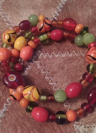 Браслет-чокер пружинка на повну ручку муранське скло