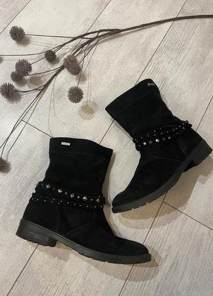 Полусапожки ботінки замш натуральний з системою що не пропускає воду р38