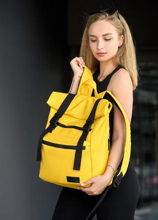 Женский рюкзак рол с отделением под ноутбук sambag rolltop zard - жёлтый