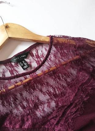 Вкорочена блуза/кофта з сіточкою та мереживом new look, на р. xs2 фото