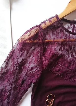 Вкорочена блуза/кофта з сіточкою та мереживом new look, на р. xs4 фото