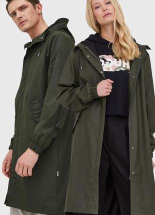 Дождевик парка водонепроницаемая куртка женская мужская бренд rains 1814 fishtail parka 03 green хаки оригинал2 фото