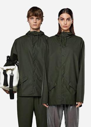 Дождевик водонепроницаемая куртка женская мужская бренд rains 1201 jacket 03 green оригинал.