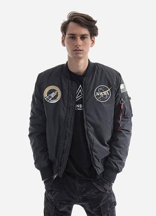 Куртка осіння чоловіча alpha industries ma-1 nasa reflective