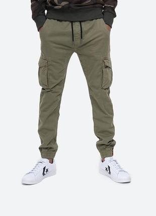 Штаны зауженные мужские alpha industries cotton twill jogger1 фото