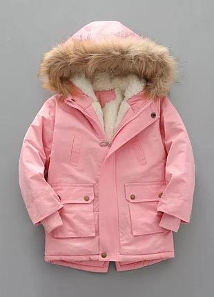 Стильна парка
утеплена хутром та синтепоном
