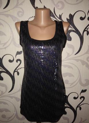 Чёрная майка с паетками
