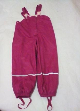 Штанці напівкомбінезон дощовик на флісовій підкладці на 7-8лет
