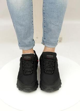 Стильные кроссовки влагостойкие мужские с мембраной, черные, теплые деми, демисезонные, осенние, весенние (осень, весна 2022-2023)4 фото
