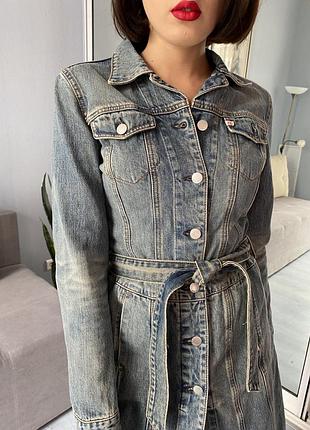 Итальянское джинсовое платье идеальное базовое с карманами