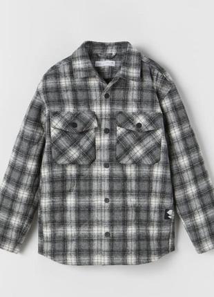 Утеплене  пальто сорочка від zara