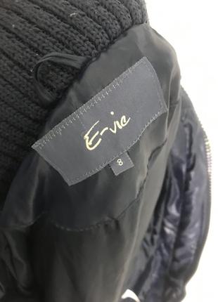 Куртка дутик синяя e-vie тёплая двойная застёжка под горло8 фото