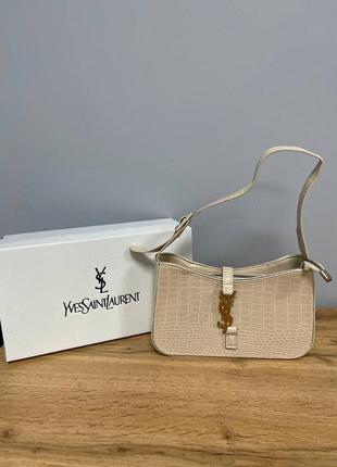 Жіноча сумка сумочка в стилі yves saint laurent  hobo beige snake skin / женская сумка сумочка