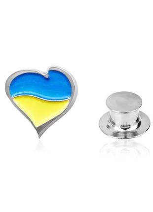 Патріотичний значок пін з україною в серці синьо-жовтий brgv1126171 фото